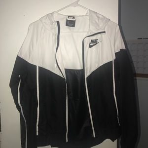nike black and white rain jacket